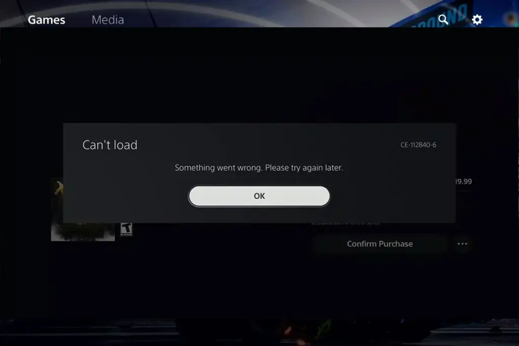 What is PlayStation Store Error CE-112840-6?