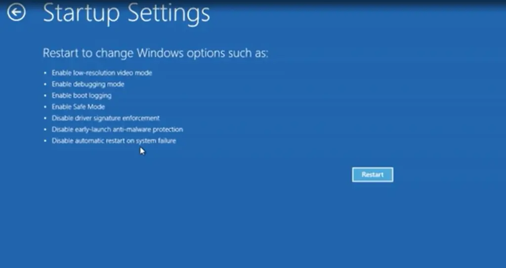 Safe Mode Windows 11 Start Up Settings